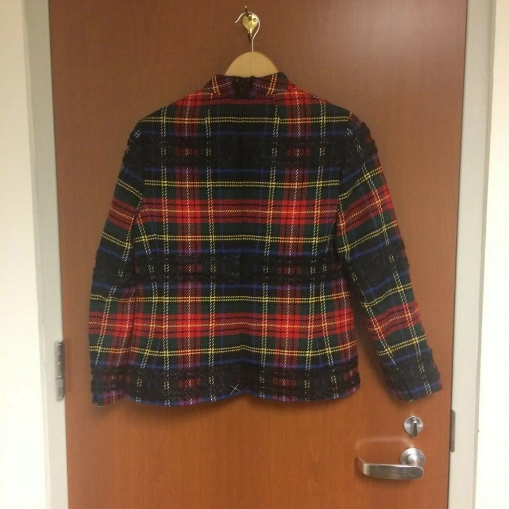 JCrew Lurex Stewart Tartan Plaid Holiday Blazer - Picture 4 of 6
